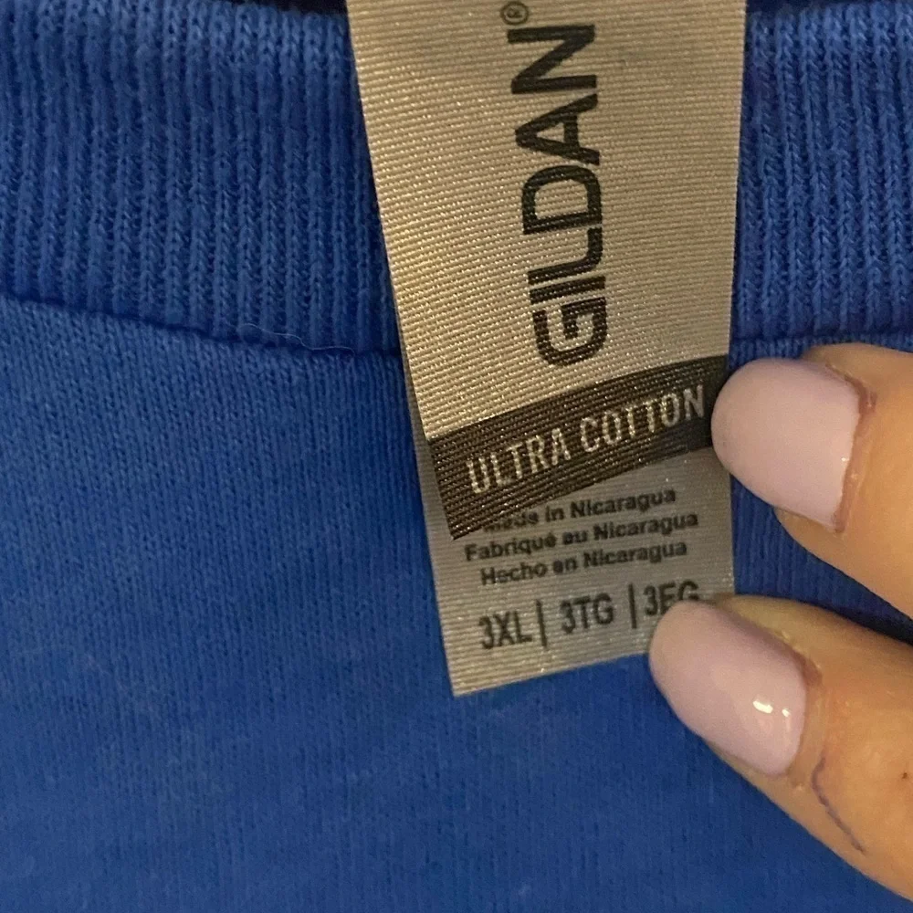 Men’s two extra large blue and black graphic tee